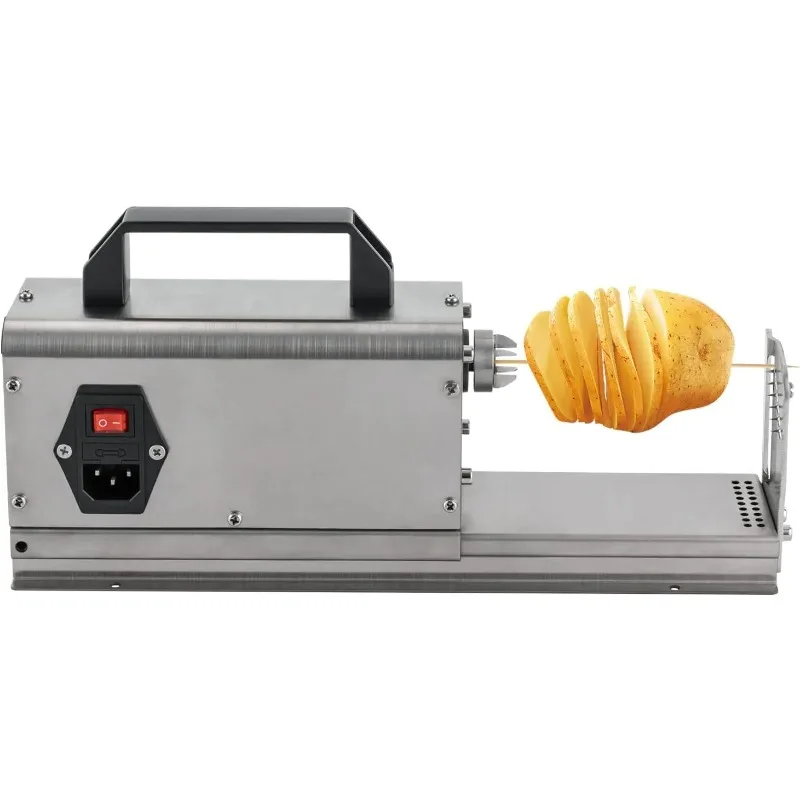 Commercial Electric Potato Slicer, Spiral Tornado Cutter, and Twister for Thick Potato Slices - Stainless Steel, 40W