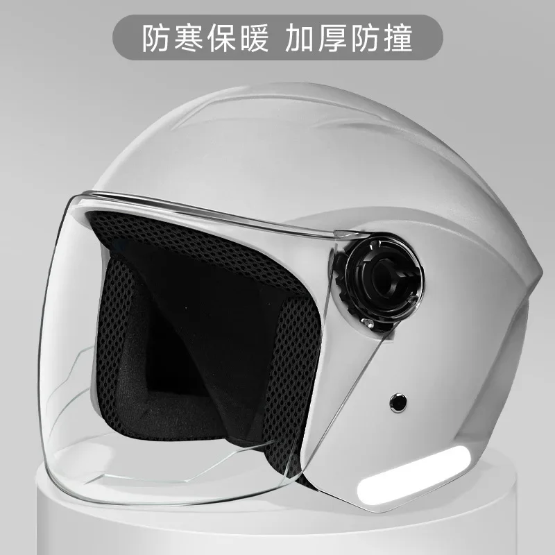 Retro Motorradhelm 3/4 Mit Doppelvisier – ECEDOT-zertifiziert, Für Herren & Damen | Aus ABS & PU-Leder, Kopfumfang 61–62 Cm (XL)