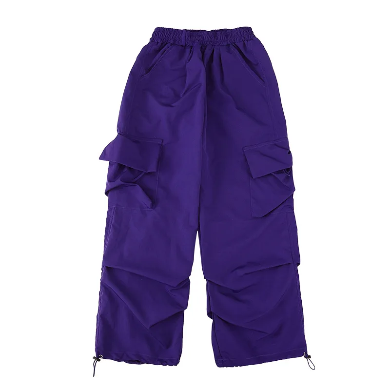 Girl BoyKpop Hip Hop Clothing Purple Lightweight Jacket Top Street Wide Cargo Pants for Kid Jazz Dance Costume Clothes