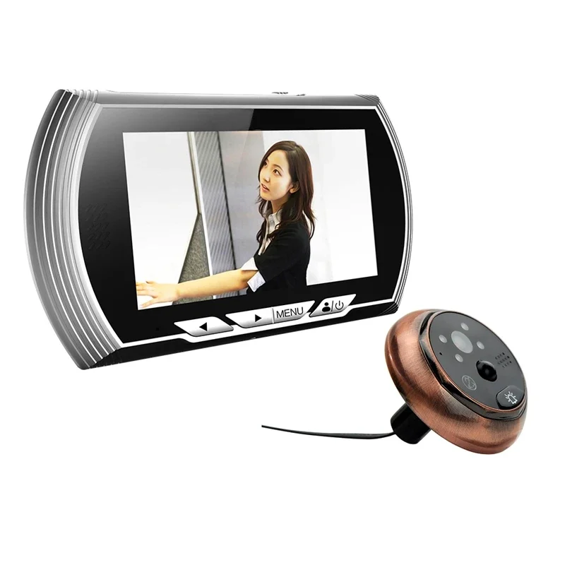 

Home Security Digital Peephole Viewer Camera 4.3HD Video Record Door Viewers IR Night PIR Motion No Disturb Doorbell