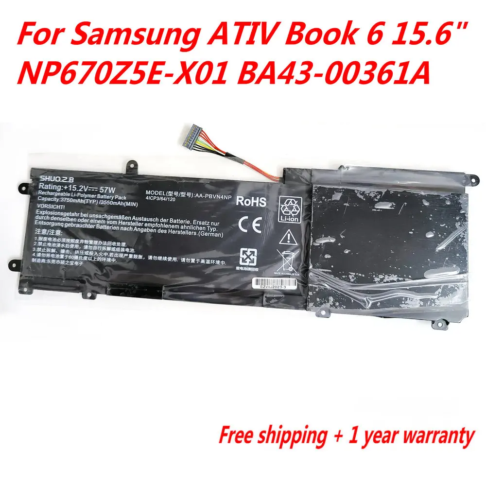 Genuine AA PBVN4NP Laptop Battery For Samsung ATIV Book 6 15.6