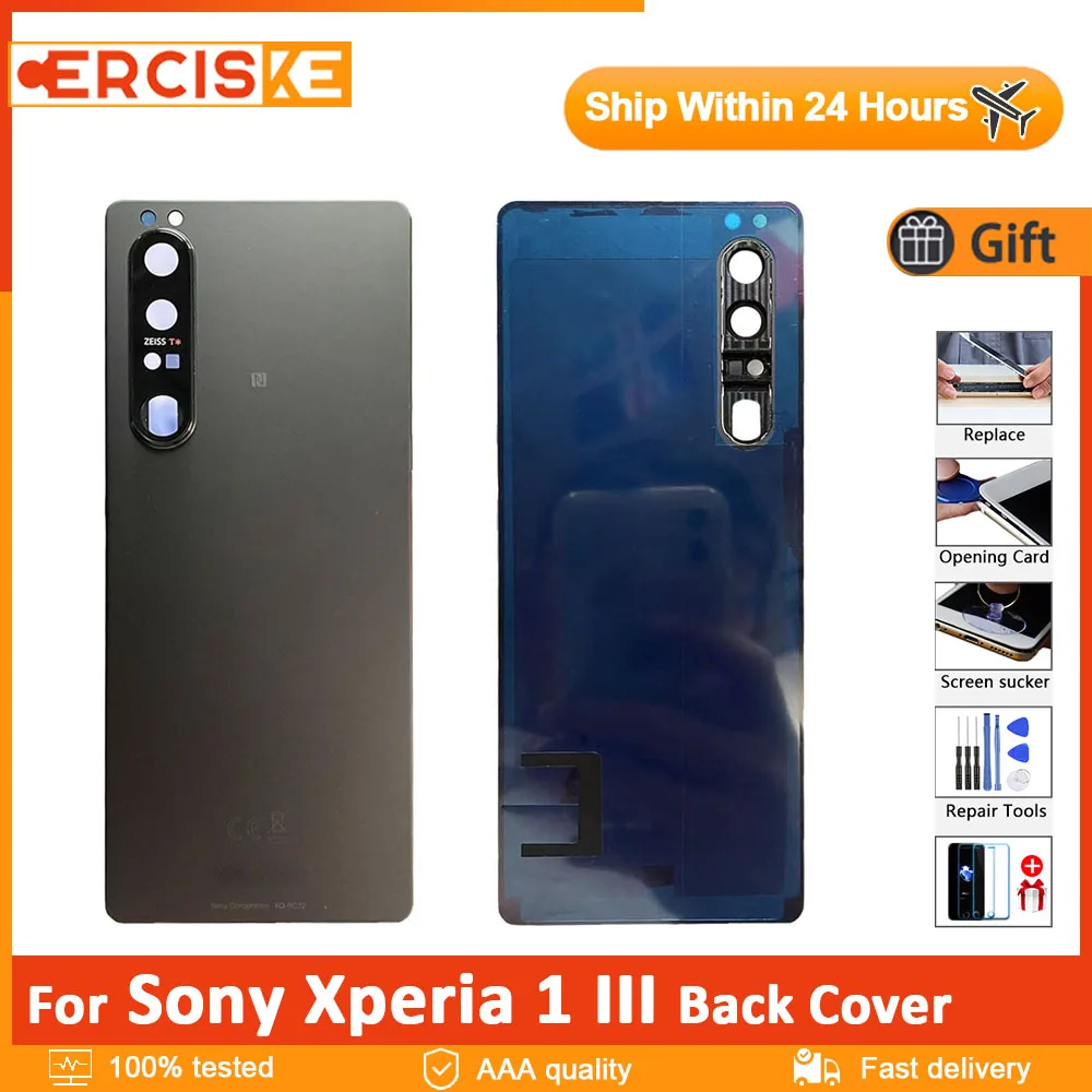 

Original New Battery Cover For Sony Xperia 1 III Back Cover Rear Door Case For X1 III With Camera Glass Lens Replacement Parts