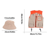 Kit d'explorateur de costumes pour enfants, costume d'aventures d'exploratrice pour enfants comprenant gilet et chapeau, cadeau pour enfants pour ensemble d'aventures en plein air 5