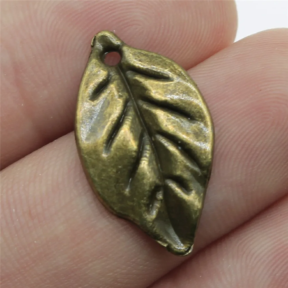 WYSIWYG 5pcs 25x14mm 빈티지 잎 펜 던 트 쥬얼리에 대 한 매력 골동품 청동 색 잎 펜 던 트 매력 리프 만들기
