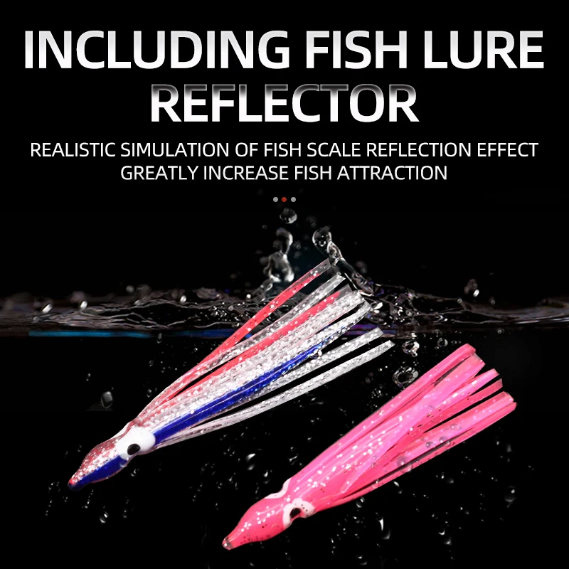 50pcs Mixed Color Glowing Squid Skirt Lures 5–12cm 2