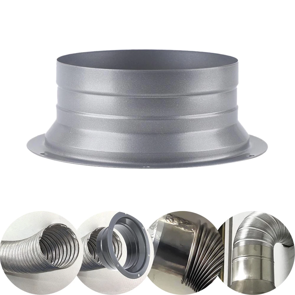 Flange Connector 75-250mm Round Pipe Air Vent Flange Seat Metal Tube Air Ventilation Hose Connector Exhaust Duct Fresh System Vent Hardware