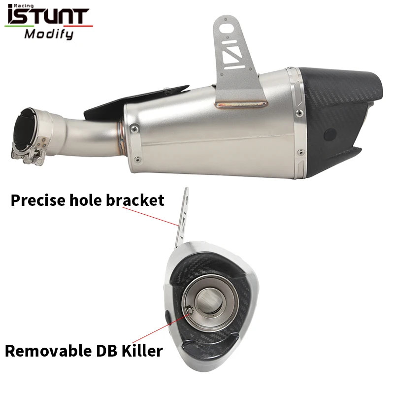 Motorcycle Exhaust Escape Moto modify Mid Link Pipe Muffler Pipe Slip On For Kawasaki Z900 Z900e 2017 2018 2019 Years - Image 5