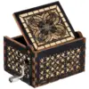 Hand-Cranked Wooden Musical Boxes You are My Sunshine Music Box Birthday Christmas Valentine's Day Suitable Gifts Black Engraved 6