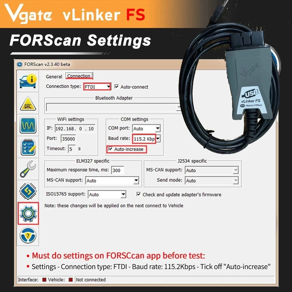 Obd2 scanner Obd code reader Vgate vLinker FS Ford ELM327 FORScan HS/MS-CAN OBD2 Car Diagnostic Scanner Interface Tools OBDII Mazda ELM 327 OBD 2