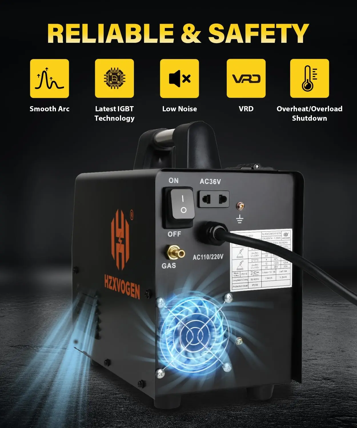 Welding Machine, 110V/220V Dual Voltage Multi-Process Welder 4 in 1 Multi-Process Gas