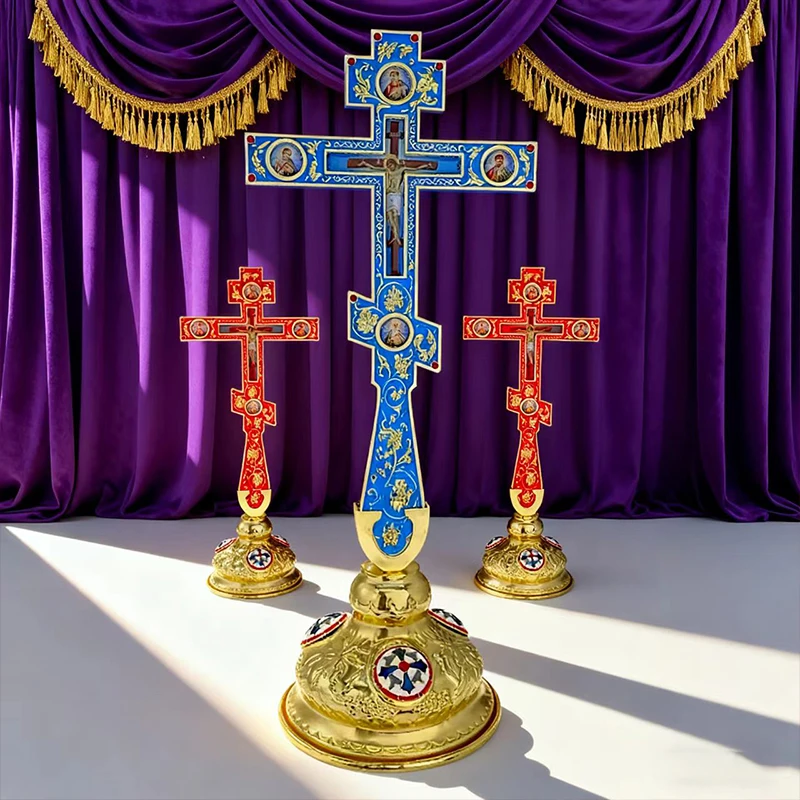 Neues Orthodoxes Kreuz-Ornament, Handgefertigtes Sakriles Dekor für Gläubige Christen, Heim-Gebets-Display, Glaubensgeschenk – Detail 8