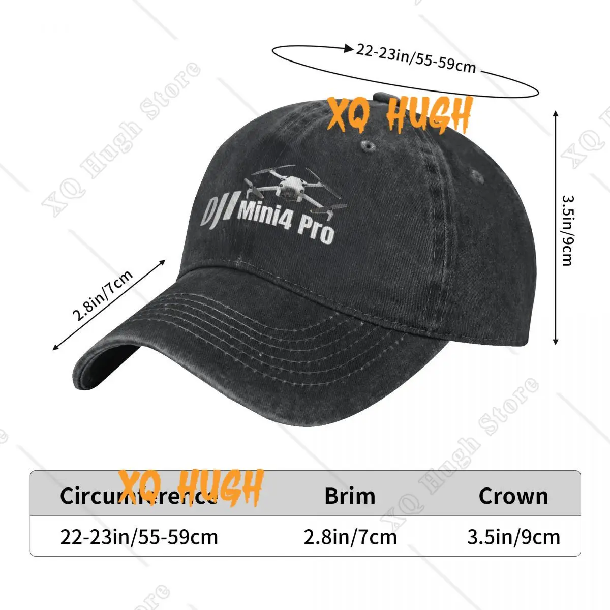 Retro D-DJI Drone Pilot Mini4 Pro Baseball Caps Men Women Distressed Washed Headwear Operator Outdoor Workouts Unstructured Hat 3