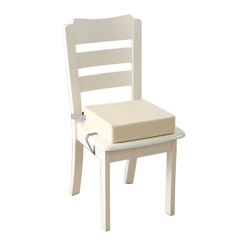 PU Booster Seat Cushion Highchair Cushion Pad Waterproof Design Adjustable Safety Belt Chair Pad for Dining Table Home