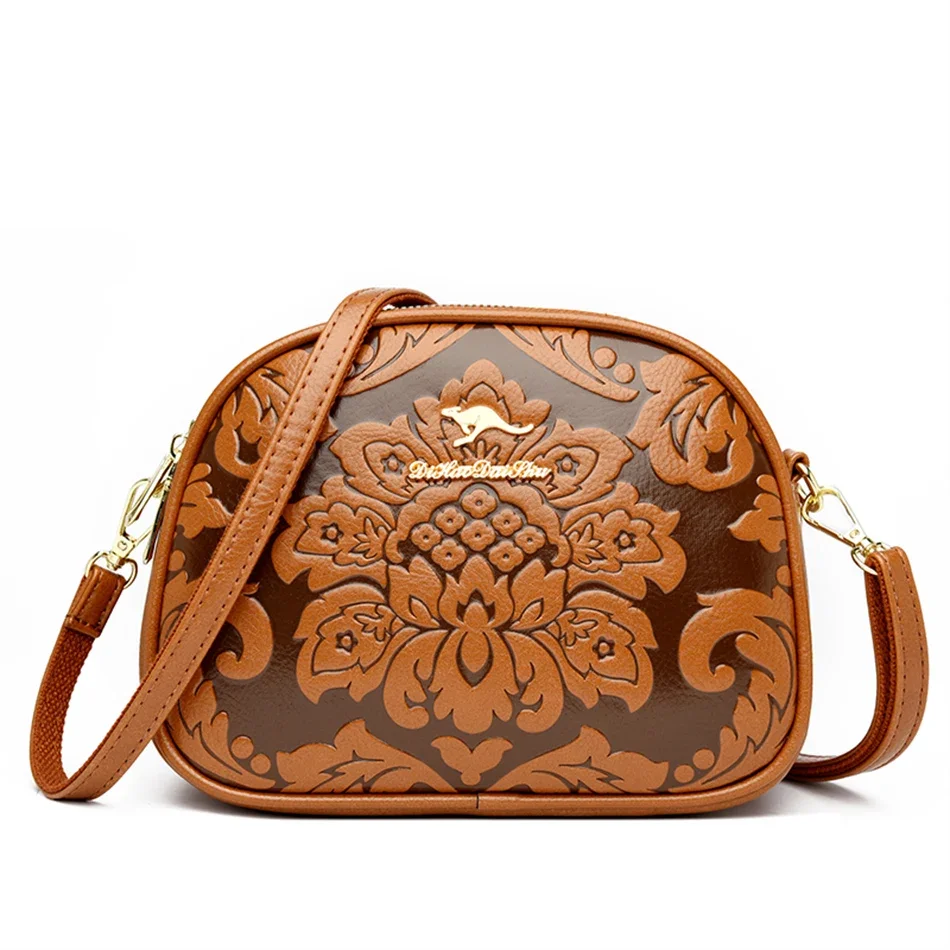 thumbnail image 1 of Bolsos y carteras pequeños de 3 capas con estampado de flores, de marca de lujo, para hombro, bandolera, para compras, para mujer, 1 of 5