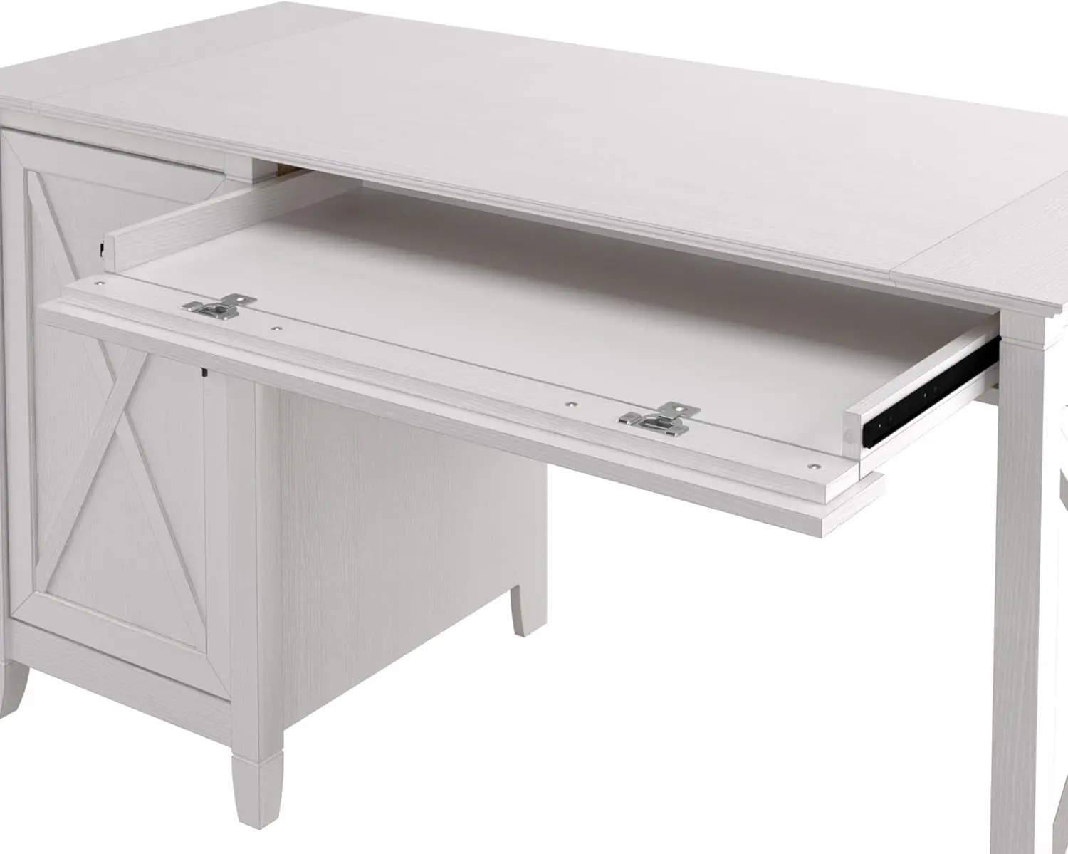 Computer Desk with Storage | Farmhouse PC Table for Home Office in Pure White Oak | 54W x 24D 6