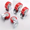 4-Pack PVC 1.97 "Heavy duty universal and directional casters, quiet red rotating wheels, trolley furniture items trolley 2