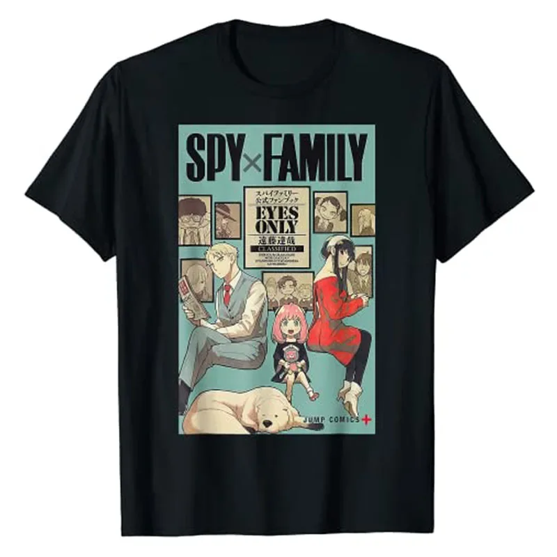 

Family X Spy Art T-Shirt Y2k Top Japanese Cartoon Anime Graphic Tee Short Sleeve Blouses Kawaii Clothes Funny Comic Print Outfit