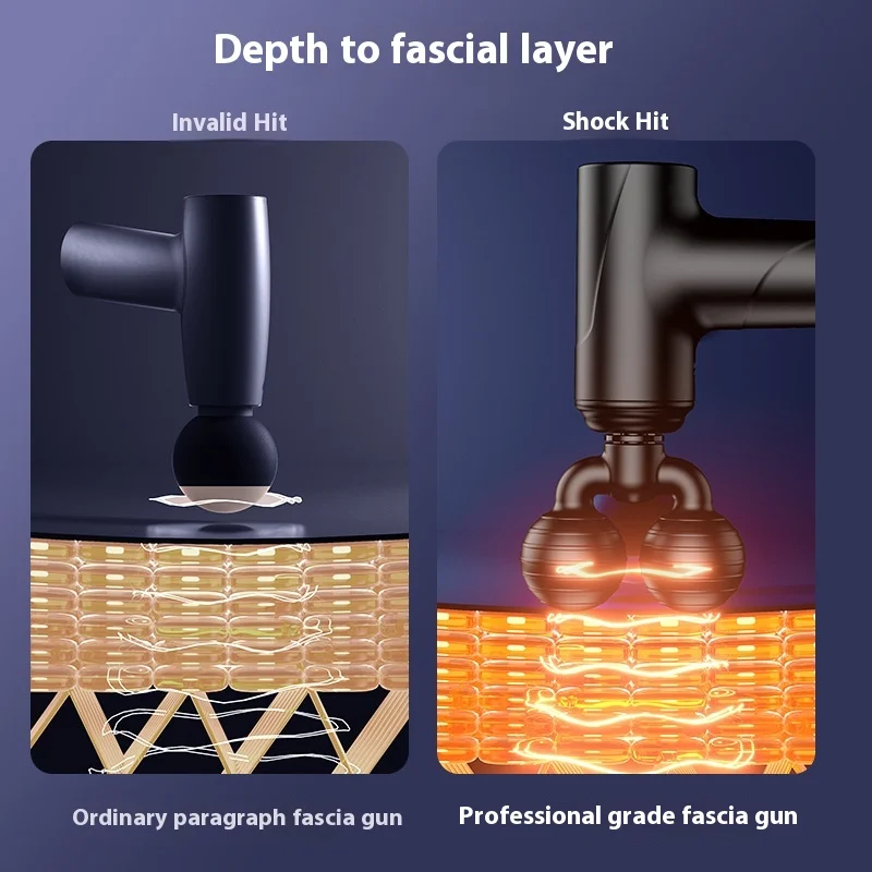 Double-headed Electric Sport Massage Gun Deep Tissue Percussion Muscle Cervical Vertebra Massager Vibration Relaxing Fascia Gun