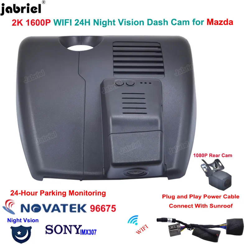 

2K 1440P Wifi Night Vision Car DVR Dash Cam for Mazda CX 5 KF CX 4 CX5 CX4 2018 2019 2020 2021 2022 Video Recorder Cameras 24H