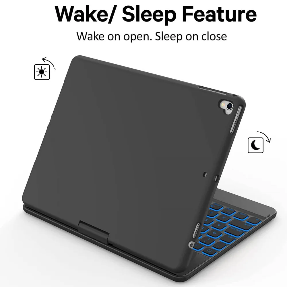 Rotatable caso de teclado retroiluminado para ipad