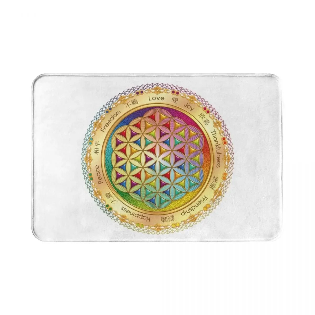 

The Flower Of Life Polyester Doormat Rug carpet Mat Footpad Non-slip Washable durable Entrance Kitchen Bedroom balcony toilet