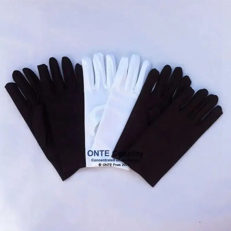 Anime Maid Cosplay Costume Gloves 22cm 42cm 52cm Etiquette Elastic Tight Spandex Sunscreen Gloves Black White
