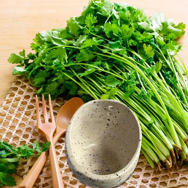 Handmade Pottery Herb Stripper Bowl Leafy Vegetable Stripping Tool Time-Saving Kitchen Tool Leafy Greens Leaves Removal Bowl