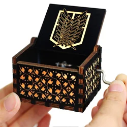 Exquisite Hand - Cranked Antique Wooden Music Box - Attack on Titan Edition - Perfect for Christmas, Birthdays, and Home Décor (Attack on Titan01)