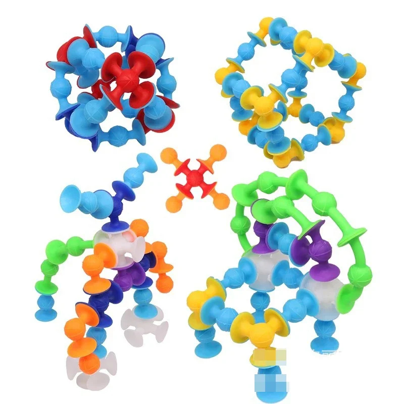 

50Pcs Funny Colorful Magic Stretch Stikees TPR Soft Figure DIY Assembly 3D Build Design Model Toy Gift For Kid Boy Girl Adult
