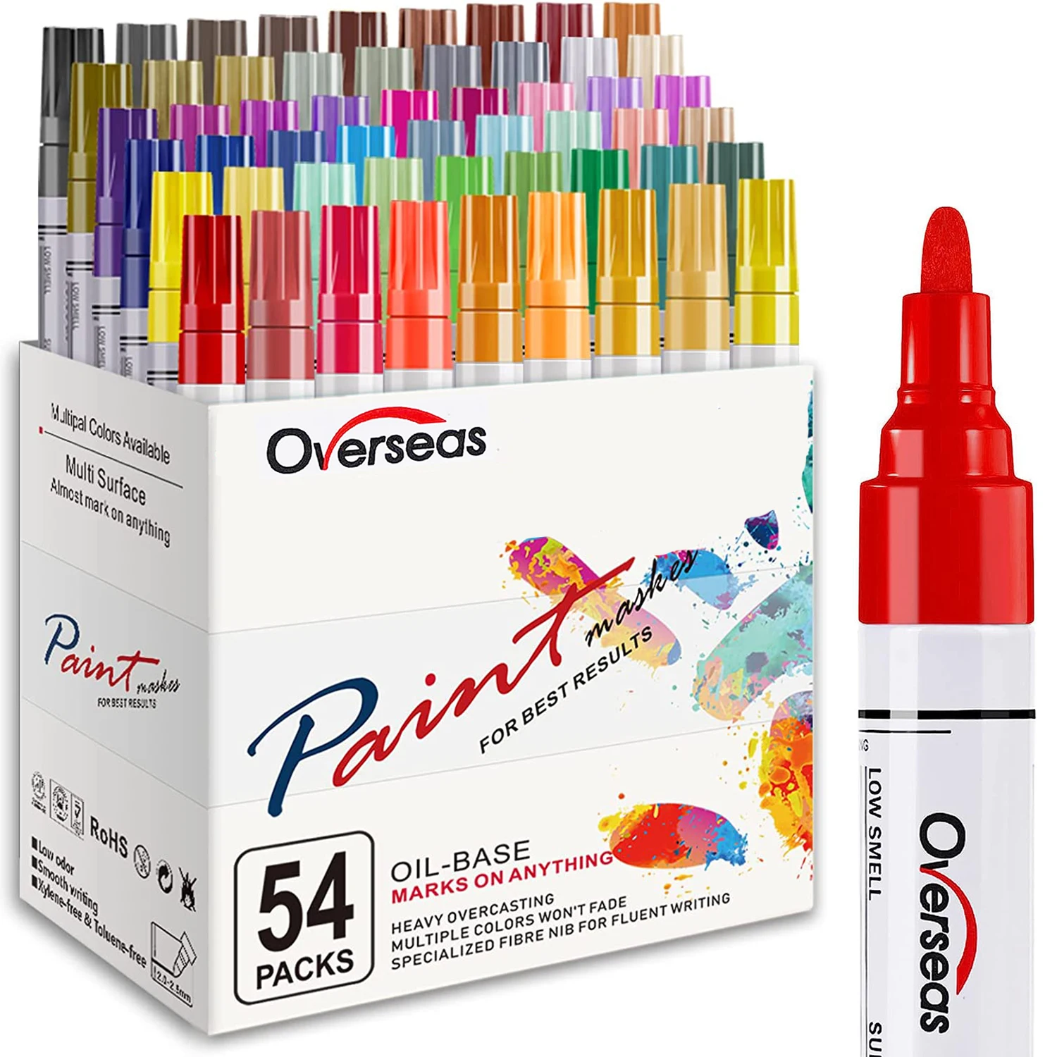 

Oil Paint Markers Pens 5-54 Colors Medium Tip Paint Markers Permanent Waterproof & Quick Dry, Assorted Color Paint Pen for Metal