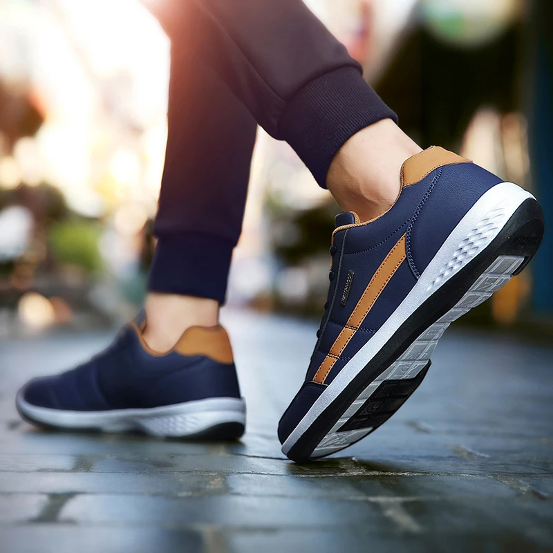 Leather Men Shoes Sneakers Trend Casual Shoes Breathable Leisure Male Non-slip Footwear Skateboarding leather shoes fashion sneakers casual sneakers sports shoes casual shoes running sneakers