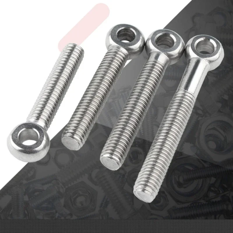 5pcs M5 M6 M8 Stainless Steel Metric Thread Wing Hinge Screw Eye Bolt Stud Articulated Anchor Bolt Fasterner PVC anchor