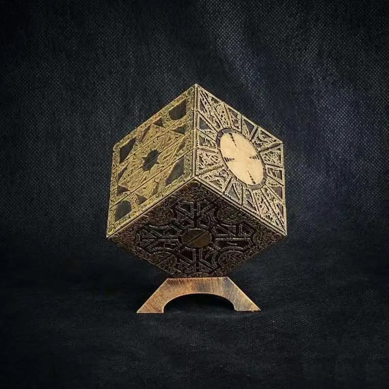 Hellraiser Puzzle Box Mobile Lament Horror Terror Figures Film Serie Hellraiser Cube Completamente Pinhead Prop Figurine Table Decor