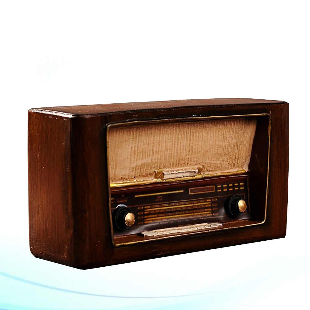 

Vintage Radio Model Old Style Radio Model Resin Desktop Display Ornament Retro Radio Crafts For Home Office Decoration Gift