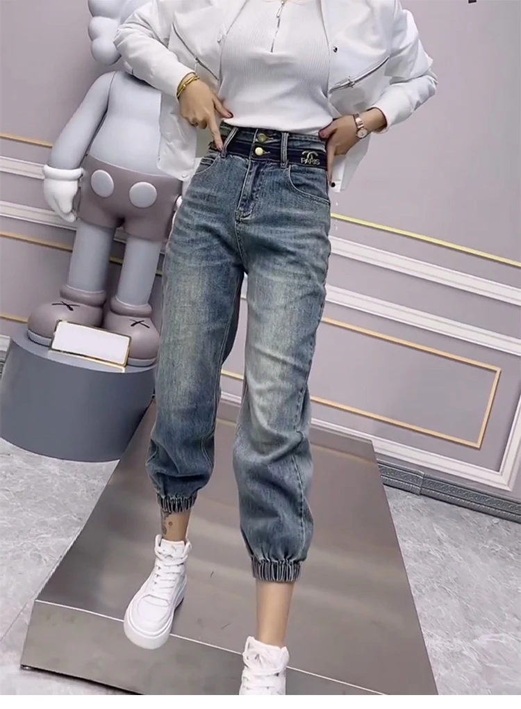 S273e16cb357a45389ed24197b21b78d6g Y2k Large Size Jeans Women's Summer Thin Model, New Bunched Feet Haren Pants Fat Mm Thin Straight Dad Pants S-4xl 40-100kg Mallzona