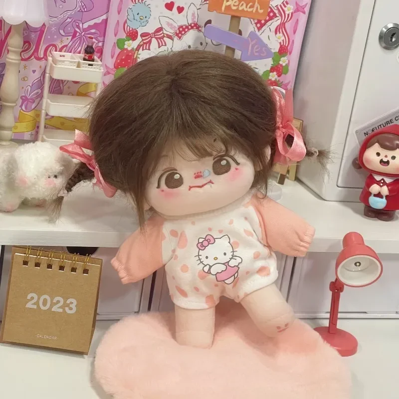 

New Sanrio HelloKitty Anime Doll Cloth Cute Kawaii Cinnamoroll MyMelody Kuromi Pochacco 20cm Doll Retool Game Friends Girl Gifts