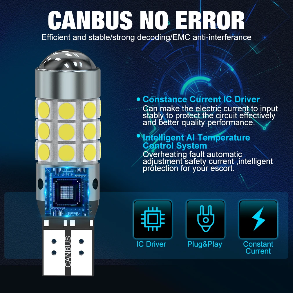XSTORM T10 Led Bulb W5W LED 168 194 Canbus Nor Error 27SMD