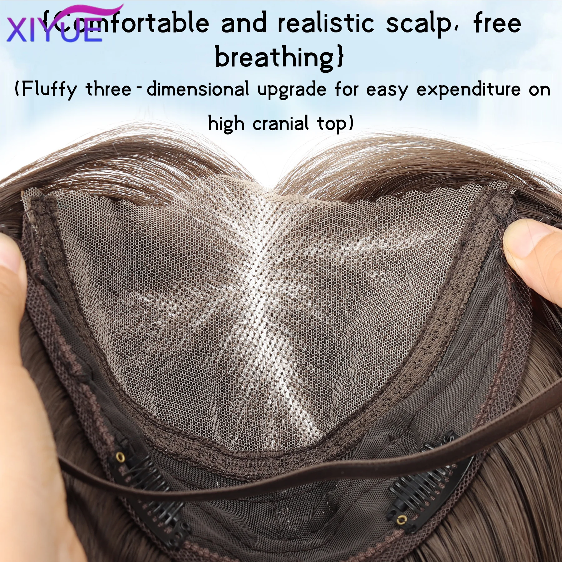 Strap Lace Human Hair Topper For Women Invisible Forehead Hairpiece Free Parting Topper For Thinning Hair Cover Grey Hair