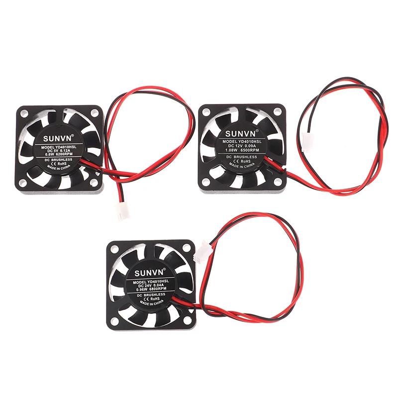

4010 DC Cooling Fan 5V-24V Suitable For Oil Bearing Brushless Cooling 2PIN SUNVN 40mm Silent Cooling Fan DC 5V 12V 24V