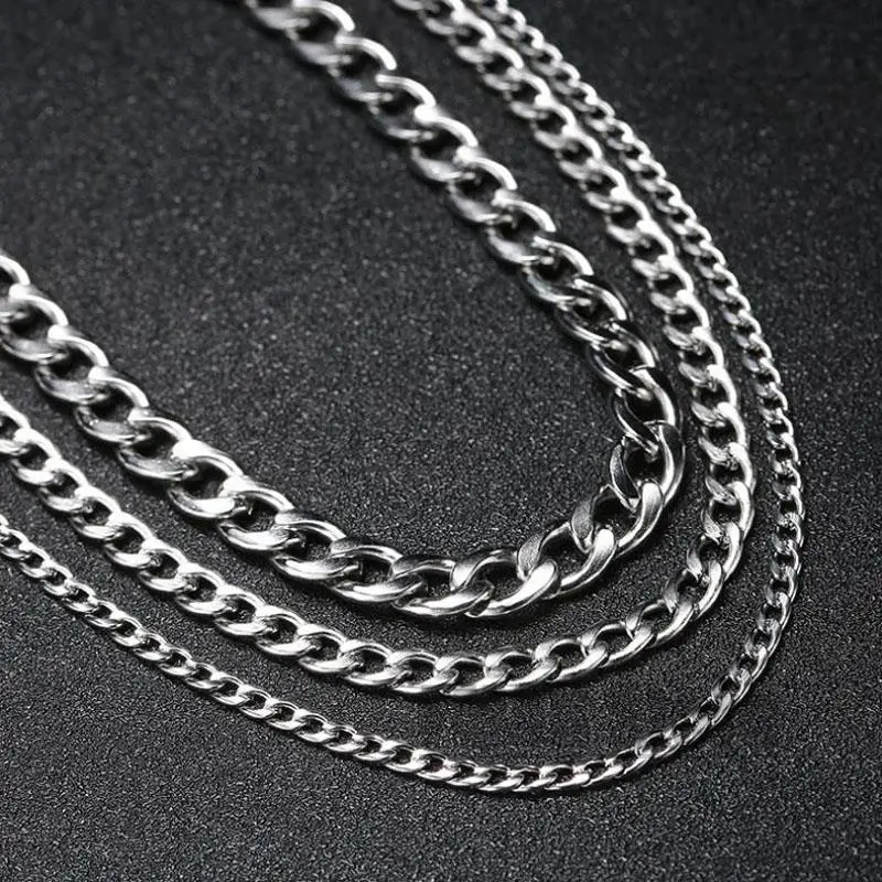 Stainless Steel Chain Necklace Long Hip Hop for Women Men Fashion Jewelry Accessories Choker Valentine's Day stainless steel necklace