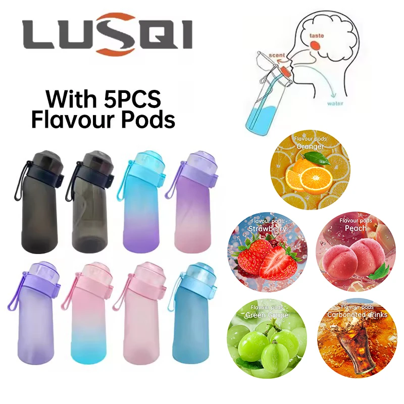 Water Bottle 1PC 500ml 5 Flavor Pods Straw Suitable Family Outdoor Fitness sports water bottle,sports bottle