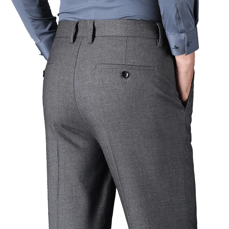 High Waist Loose Trousers Business Men's Straight All-Matching Fashion Quality Middle-Aged Leisure Formal Trousers