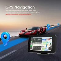 Podofo Écran intelligent 4,7'' pour voiture avec égaliseur, FM, GPS, lecteur multimédia, Carplay, Android Auto, Bluetooth, transmission FM, Airplay, Android Cast, AUX 4
