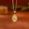 Collier géométrique en acier inoxydable pour femmes, pendentif tournesol, chaîne de clavicule, accessoires de bijoux esthétiques