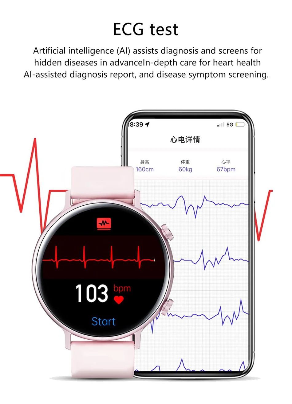 2022 New Bluetooth Call Smart Watch Men Women ECG+PPG Fitness Tracker Sports waterproof Bluetooth Music Smartwatch Man Ladies
