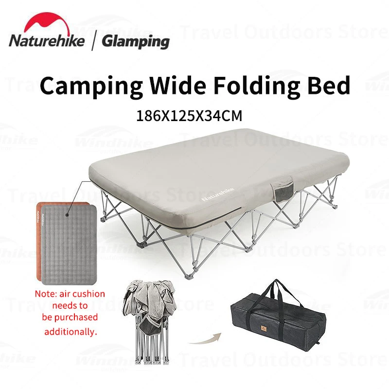 Naturehike Outdoor Folding Camping Bed 186x125cm Bearing 200kg 2 Portable Frame Bed Quickly Open Camping Cots - AliExpress