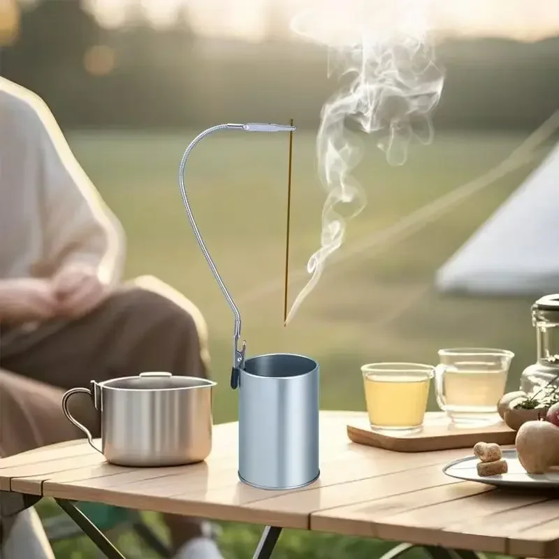 Portable Vertical Incense Holder - Adjustable Anti-Tilt Stainless Steel Clip for Home Meditation Wall Mount Scent DecorAccessory