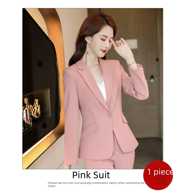 thumbnail image 1 of Chaqueta de traje de manga larga para mujer, estilo occidental, que adelgaza y suaviza tu silueta, ropa de trabajo de moda, otoño/invierno, 1 of 5