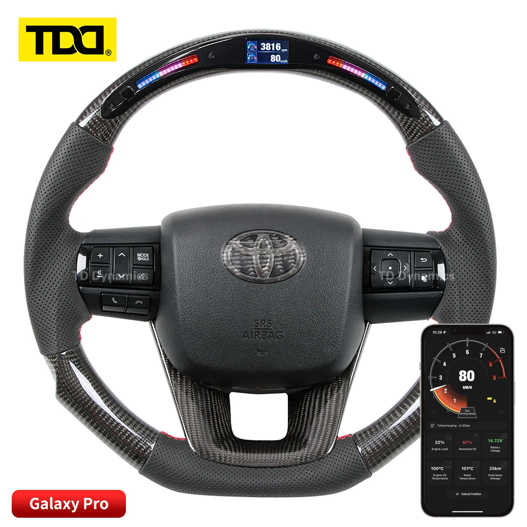 TDD углеродное волокно под заказ smart Galaxy pro светодиодный руль для Toyota Hilux Revo