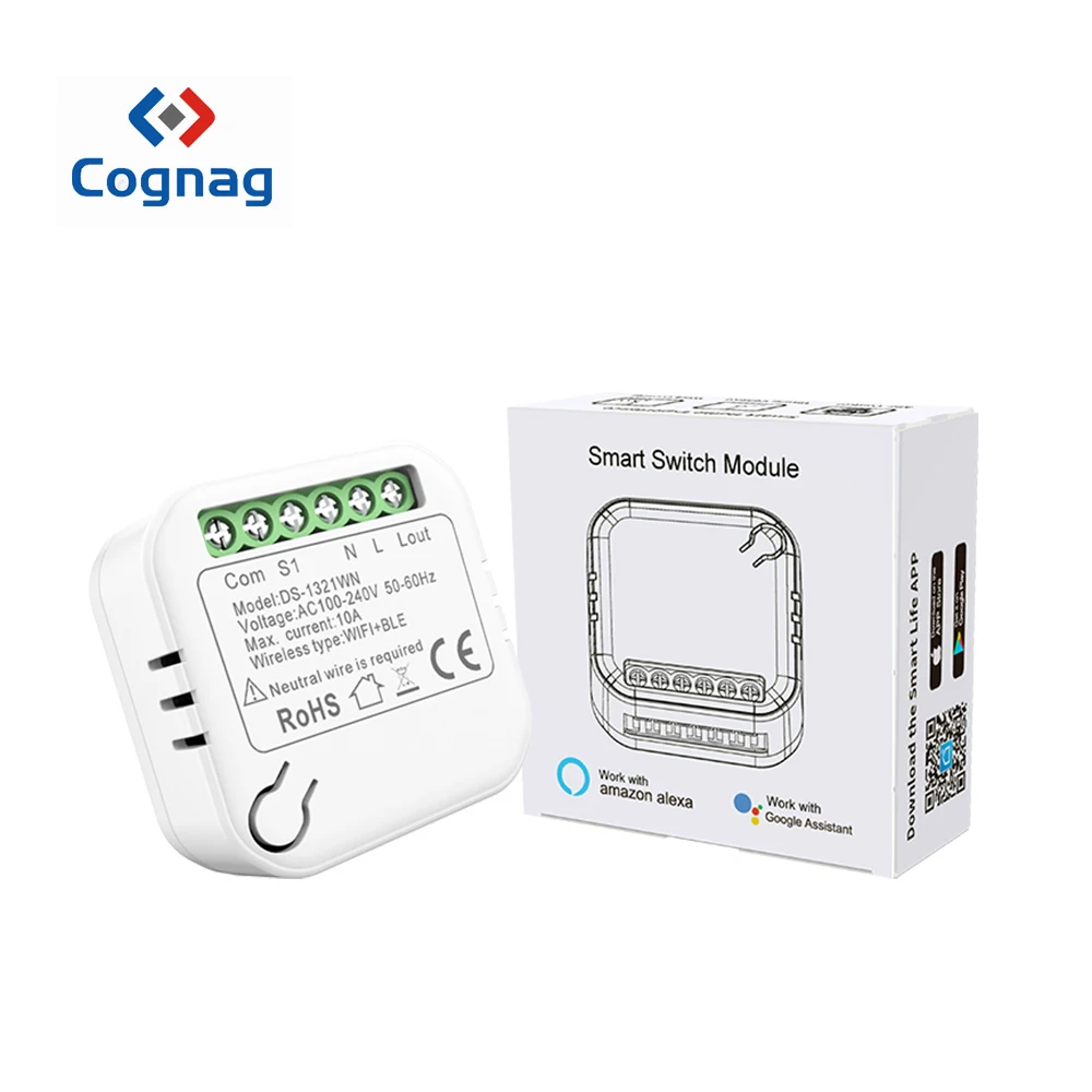 

10A 2-way Control Wifi Smart Switch Mini DIY Switches Module Smart Electrical Equipment Refit Switch Work With Tuya Alexa Google
